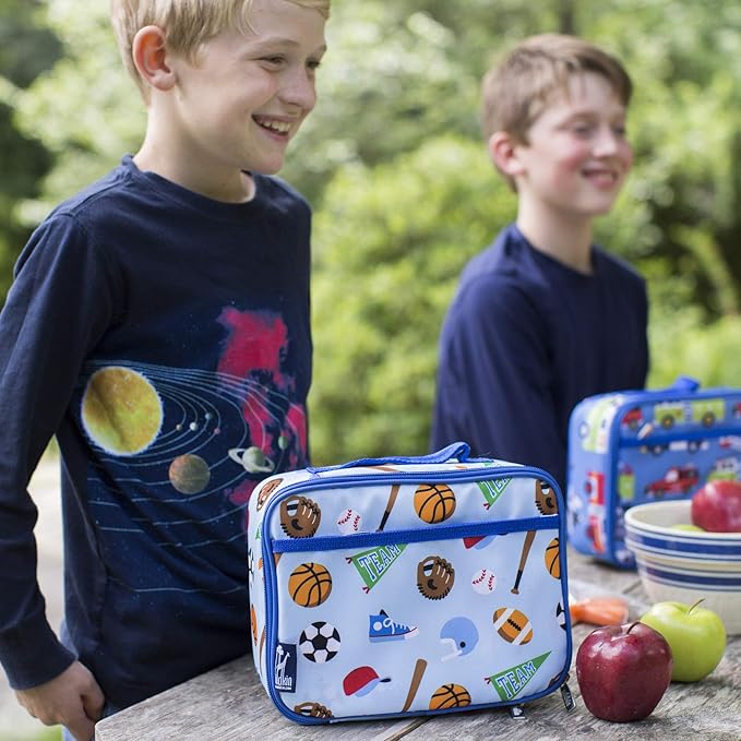 Wildkin Kids Insulated Lunch Box ??Durable and Reusable for School & Travel - Game On