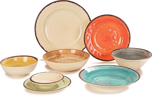 Carlisle FoodService Products Mingle Resuable Plastic Bowl Rimmed Soup Bowl with Pottery Style for Home and Restaurant, Melamine, 28.5 Ounces, Aqua