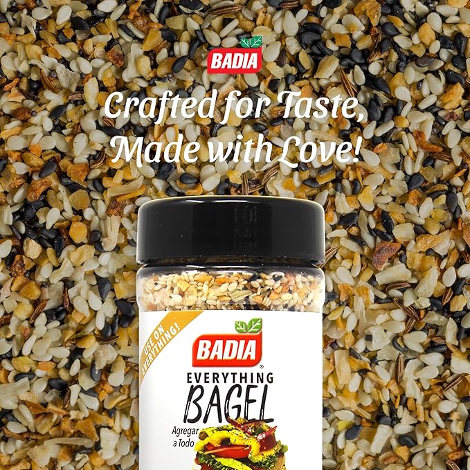 Badia Everything Bagel Seasoning Blend, 5.5 oz - Sesame Seed, Poppy Seed, Garlic, Onion and Salt