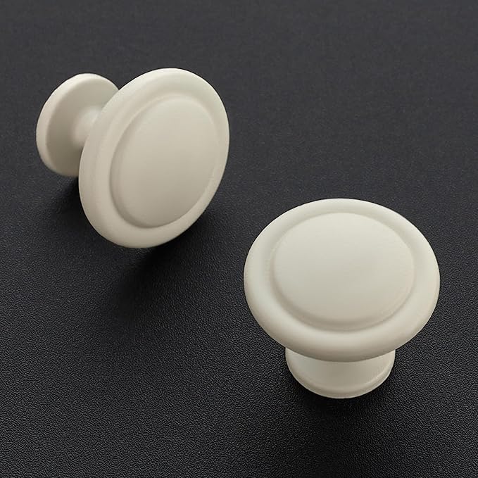 Ravinte 60 Pack 1-1/4 inch Kitchen Cabinet Knobs White Frosted Dresser Zinc Pulls Door Drawer Handles for Dresser Drawers