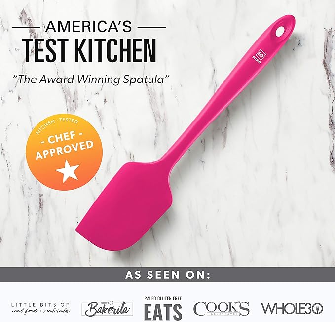 DI ORO Silicone Spatula Set - Rubber Kitchen Spatulas for Baking, Cooking, & Mixing - 600째F Heat-Resistant & BPA Free Silicone Scraper Spatulas for Nonstick Cookware - Dishwasher Safe (3pc, Magenta)