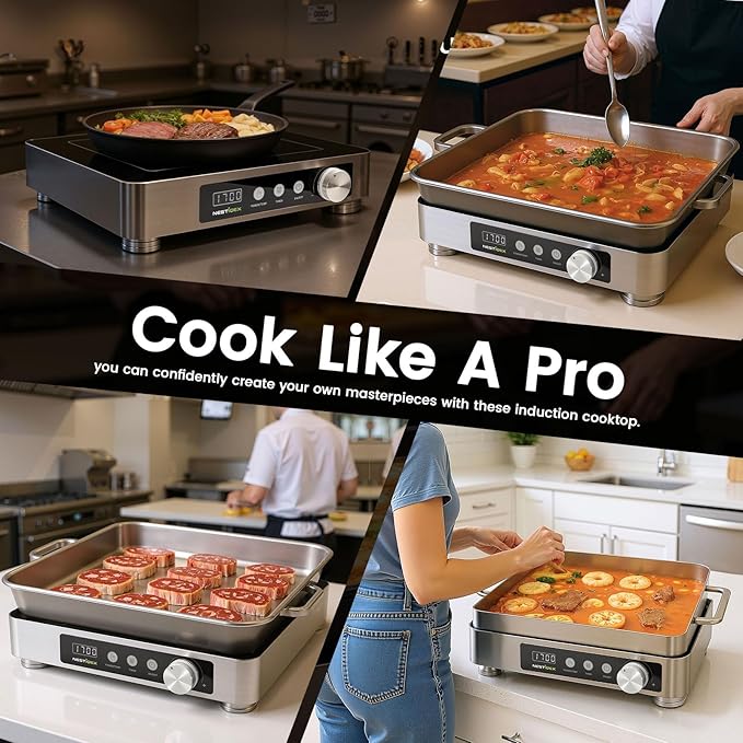 Commercial Portable Induction Cooktop, NESTIQEX Professional Heavy Duty Induction Single Burner Hot Plate w/ 11.8-inch Larger Coil, 1700W/120V Powerful Electric Burners for Restaurant, Kitchen, Hotel