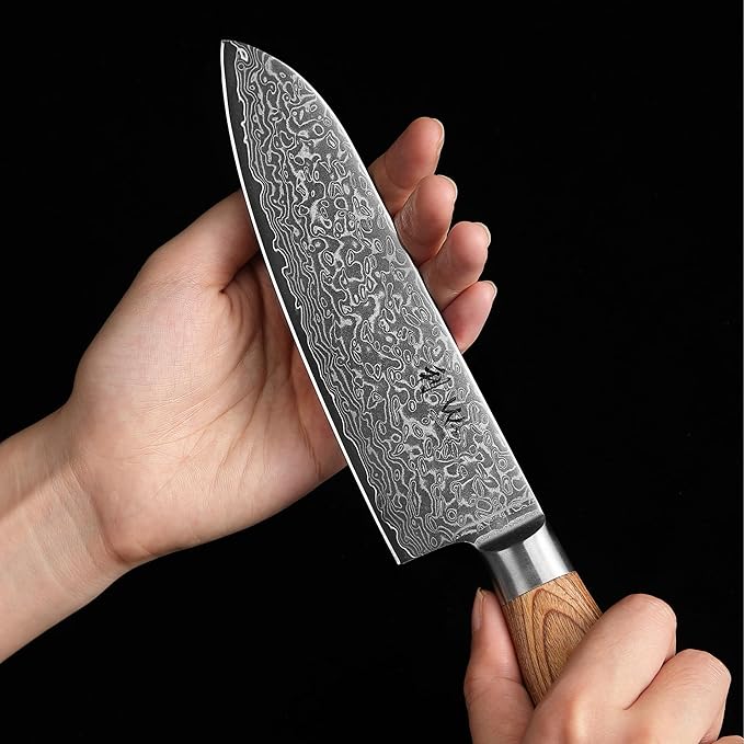 Wakoli EDIB Pro 5-Piece Damascus Knife Set ??Professional Chef Knives Set with VG10 Core Blades, 67-Layer Damascus Steel and Ergonomic Pakkawood Handles ??Premium Kitchen Knives in Wooden Gift Box
