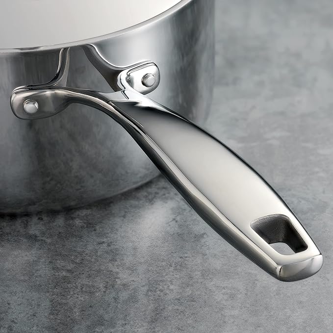 Tramontina Signature Tri-Ply Clad Stainless Steel 1.5-Quart Sauce Pan with Lid, Induction-Ready, Dishwasher-Safe, NSF-Certified, Made in Brazil