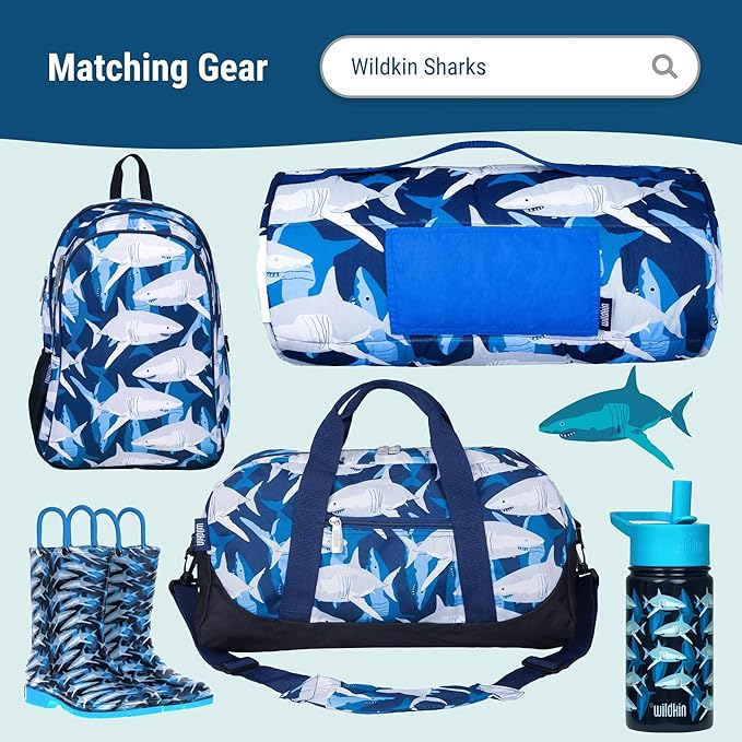Wildkin Kids Insulated Lunch Box ??Durable and Reusable for School & Travel - Sharks