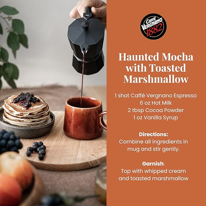 Caff챔 Vergnano Italian Finely Ground 100% Arabica Espresso Coffee ??Intensity 6, Delicate & Subtly Fruity Flavor Blend, Slow Roasted with Notes of Milk Chocolate, Caramel & Nuts, 8.82 oz Tin