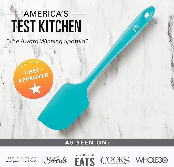 DI ORO Silicone Spatula Set - Rubber Kitchen Spatulas for Baking, Cooking, & Mixing - 600째F Heat-Resistant & BPA Free Silicone Scraper Spatulas for Nonstick Cookware - Dishwasher Safe (3pc, Teal)
