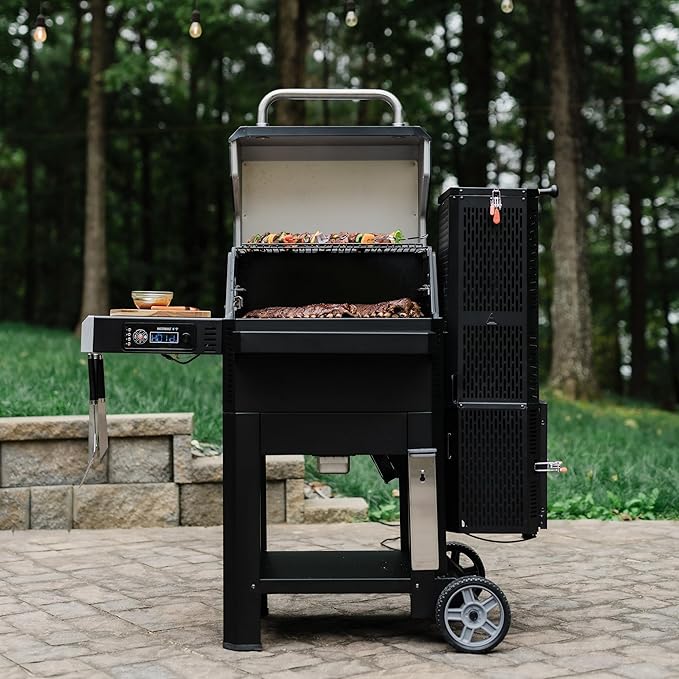 Masterbuilt® Gravity Series® 600 Digital Charcoal Grill and Smoker,WiFi Technology, GravityFed??Charcoal Hopper, 600 Cooking Sq. Inches, Reversible Smoke&Sear Cast Iron Grates, Black, Model MB20041023