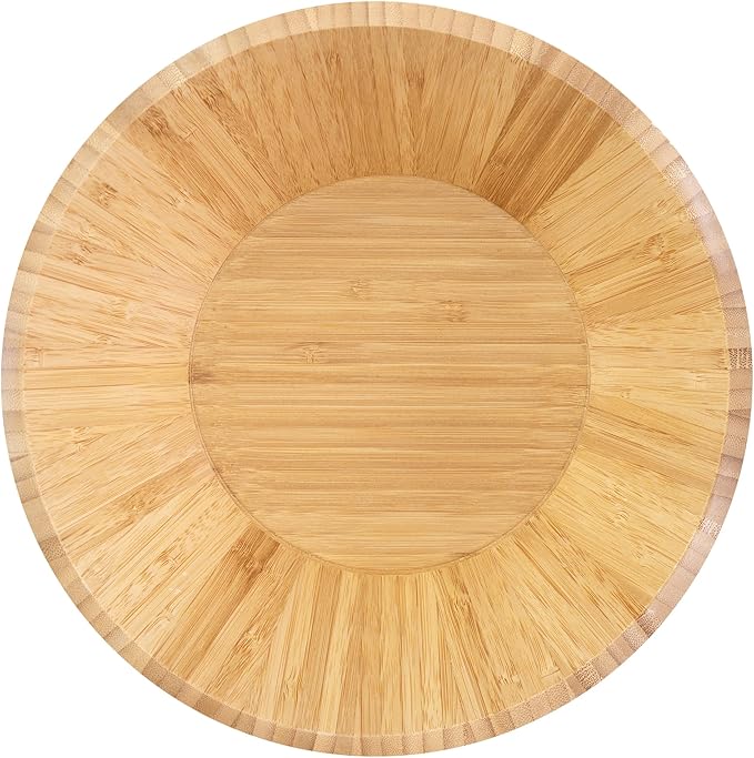 Totally Bamboo Fruit Basket Bowl with Banana Holder Hanging Hook, Bamboo Wood Fruit Bowl for Kitchen Counter