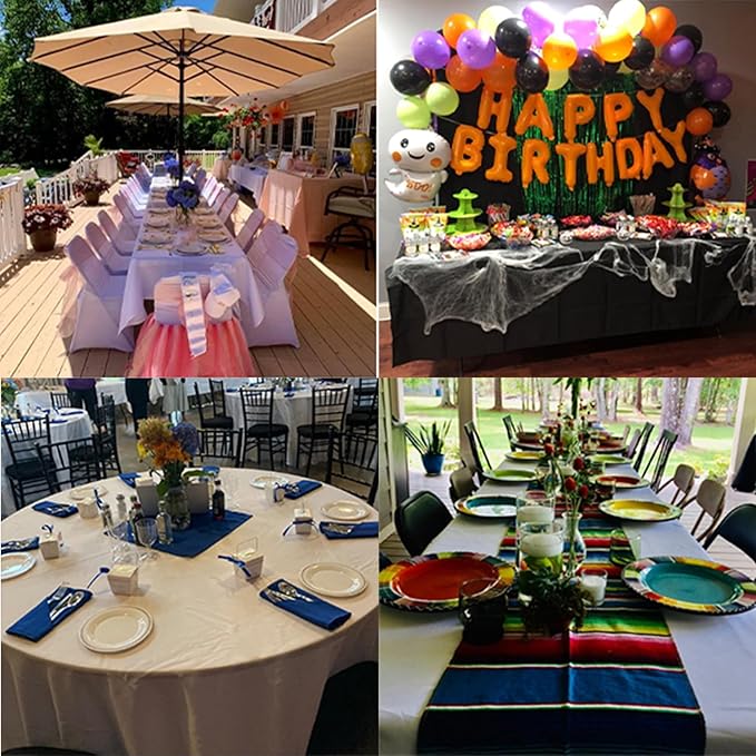 6 Pack Navy Blue Tablecloth 60 x 102 Inch Table Cloth for 6 Foot Rectangle Tables, Wrinkle Resistant Washable Polyester Fabric Table Covers for Party, Wedding,Dining,and Banquet