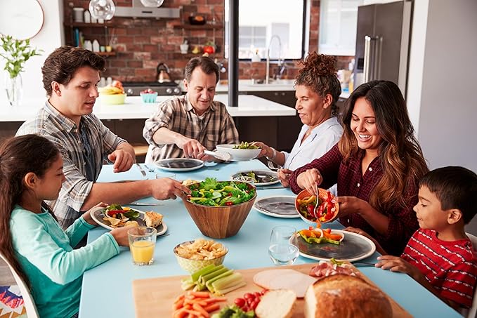 Night Tree Large wooden salad bowl with serving forks mixing, wood salad bowl set for food or fruits, magnetic utensils fit for 6?? servings, ideal to family meals or as a unique gift