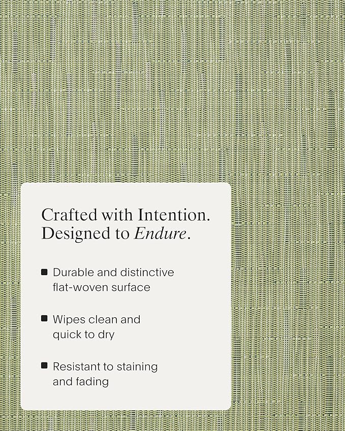Chilewich Bamboo Placemats Set of 4 - Woven Rectangle Placemats - Reusable, Stain-Resistant, Indoor/Outdoor Tabletop Protection - 19" x 14" - Spring Green