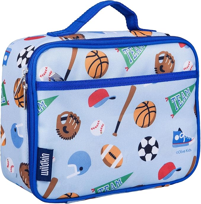 Wildkin Kids Insulated Lunch Box ??Durable and Reusable for School & Travel - Game On