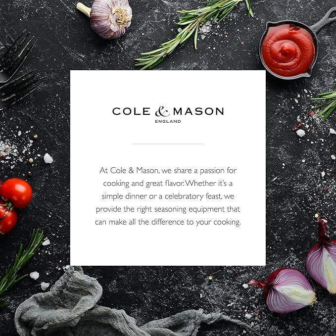 COLE & MASON Derwent Pepper Grinder - Gunmetal Mill Includes Gourmet Precision Mechanism and Premium Peppercorns
