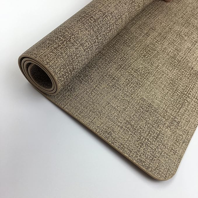 WAZAIGUR Waterproof Easy to Clean Non-Slip Heat Resistant Thick Faux Leather Placemats for Dining Table Set of 8,Light Brown