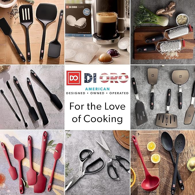 DI ORO Silicone Spatula - 600째F Heat-Resistant Rubber Kitchen Spatula for Baking, Scraping, & Mixing - BPA Free Nonstick Cookware Safe Flexible Utensil for Cooking - Seamless & Dishwasher Safe (Sage)