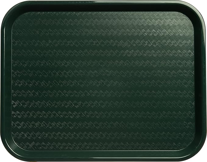 Carlisle FoodService Products Cafe Plastic Fast Food Tray for Cafeteria, 14" x 18", Green (Pack of 2)
