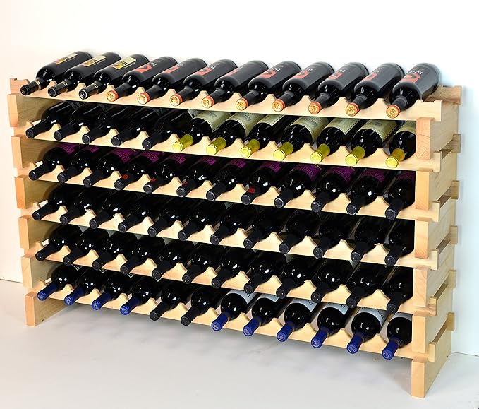 sfDisplay.com, Factory Direct Display Cases - 72 Bottle Modular Hardwood Wine Rack (12 Bottles x 6 Shelves)