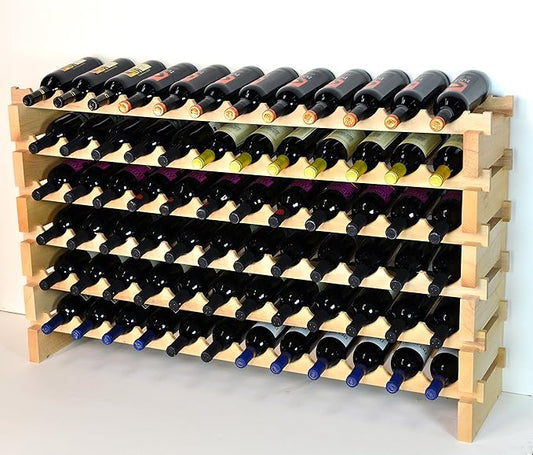sfDisplay.com, Factory Direct Display Cases - 72 Bottle Modular Hardwood Wine Rack (12 Bottles x 6 Shelves)