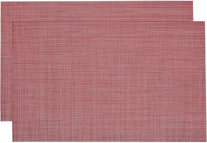 uxcell Place Mats, 450x300mm Table Mats Set of 2 PVC Washable Woven Placemat Red