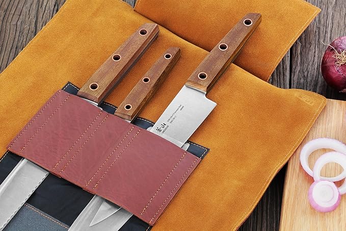 Cangshan W Series 59953 4-Piece Leather Roll Knife Set