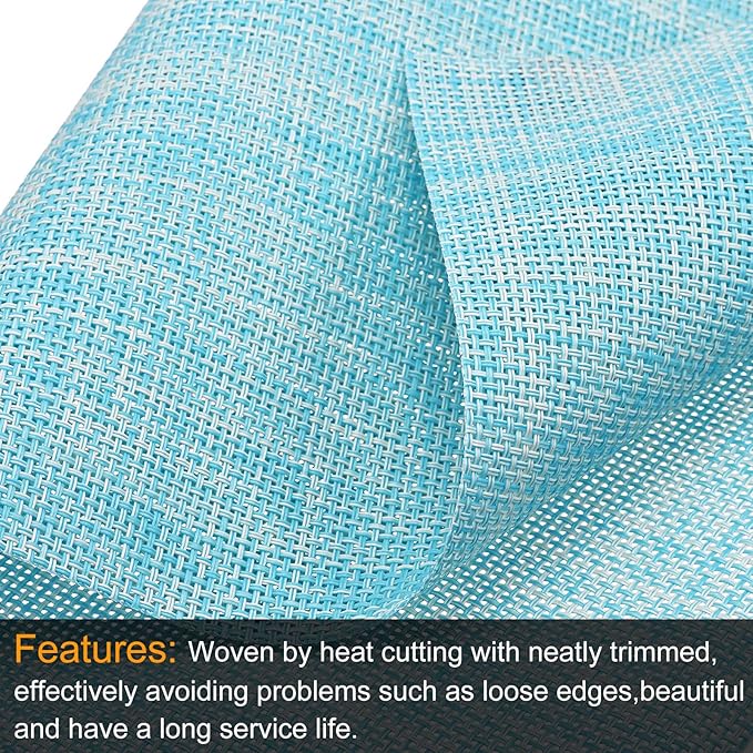 uxcell Place Mats, 450x300mm Table Mats Set of 2 PVC Washable Woven Placemat Blue