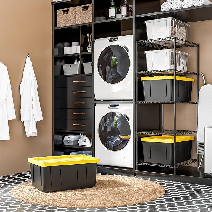 Seville Classics UltraDurable Heavy Duty NSF Solid Steel Wire Rack Storage Unit, Organizer for Garage, Warehouse, Office, Restaurant, Classroom, Kitchen, Graphite, 5-Tier Tote Shelving, 25" W x 33" D