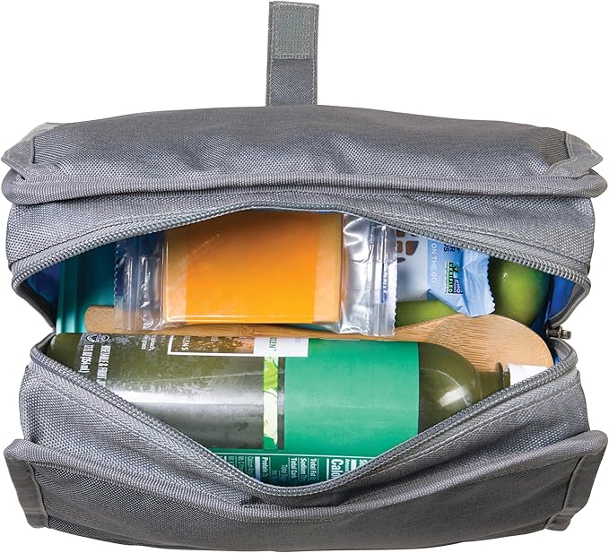 PackIt짰 Freezable Lunch Bag, Gray Fog, Built with ECOFREEZE짰 Technology, Foldable, Reusable, Zip and Velcro Closure with Buckle Handle, Designed for Work Lunches and Fresh Lunch On the Go