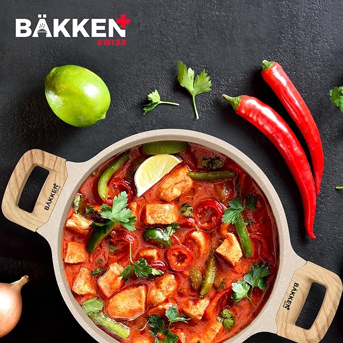 Bakken-Swiss 14-Piece Kitchen Cookware Set ??Granite Non-Stick ??Eco-Friendly ??PFOA, PFOS, and PTFE Free for All Stoves & Oven-Safe,