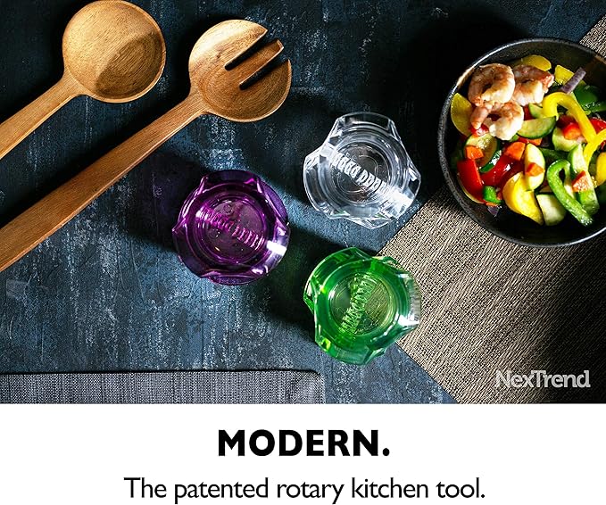 Nextrend Garlic Twister 4th Gen ??Garlic Mincer & Garlic Press in One - for Ginger, Herbs, Nuts & more, BPA-Free, Dishwasher Safe, 3?? Clove Capacity - Clear