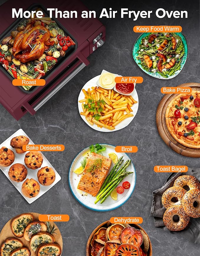 Nuwave Bravo Pro Smart Air Fryer Toaster Oven Combo, 10-in-1 Functions with Quicker & Even Crisp Technology, 1800W, 50-450째F, PFAS-Free, 21QT, Cinnamon