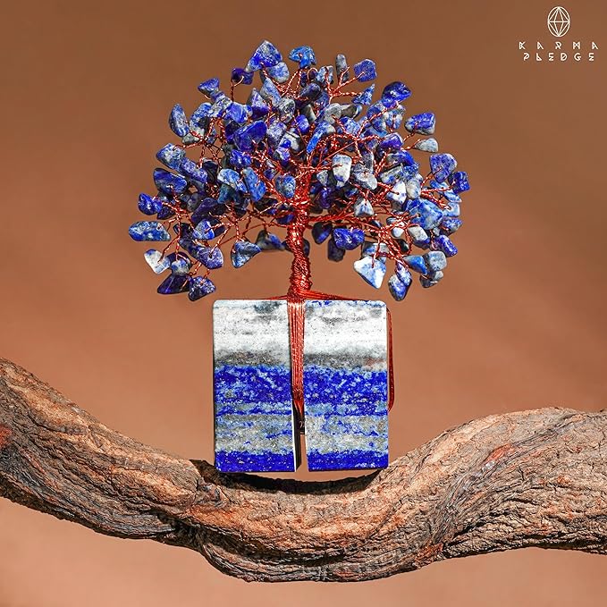 Crystal Tree for Birthday Gifts for Women, Handmade Raw Crystal Base Lapis Lazuli Chakra Healing Crystal Tree of Life for Positive Energy, Money, Good Luck, Christmas D챕cor, Home and Office Decor