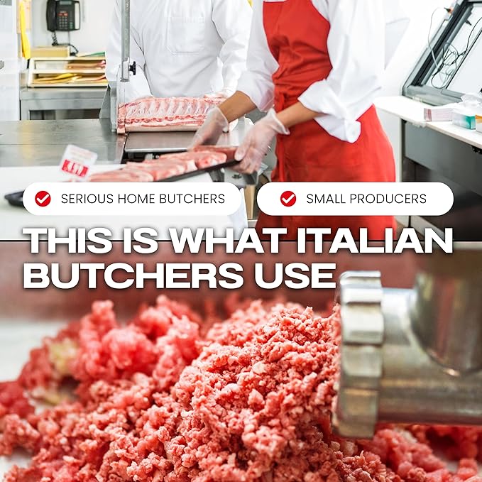 Reber Electric Meat Grinder N.12 550W ??Meat Mincer and Sausage Maker ??Tinned Cast Iron Body ??Induction Motor for Continuous Use ??Made in Italy