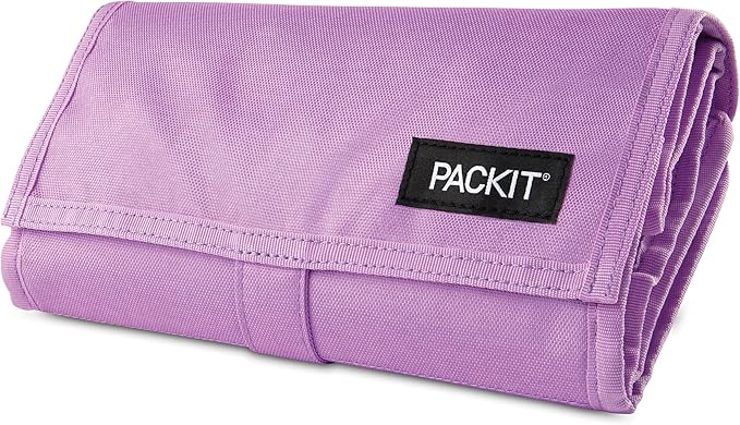 PackIt짰 Freezable Lunch Bag, Lavender, Built with ECOFREEZE짰 Technology, Foldable, Reusable, Zip and Velcro Closure with Buckle Handle, Designed for Work Lunches and Fresh Lunch On the Go