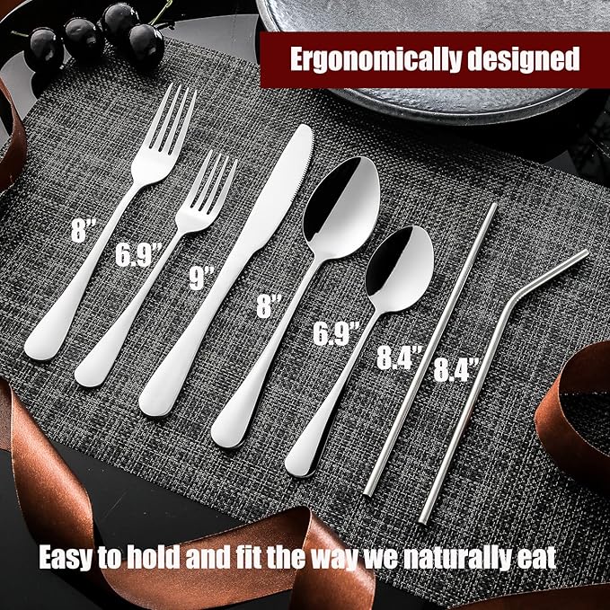 28 Pieces Silverware Service for 4 Flatware Set Stainless Steel Utensils Cutlery Set Dishwasher Safe
