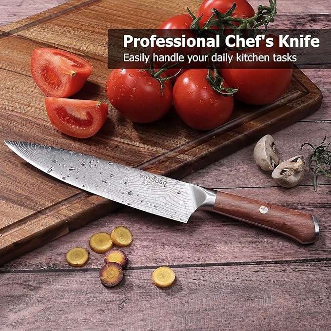 YOTSUBA Chef Knife-8 Inch Japanese Gyuto Kitchen Knife Chef?셲 Knife German High Carbon Stainless Steel Ergonomic Handle Essentials Sharp Gifts for Mom&Dad With Premium Gift Box