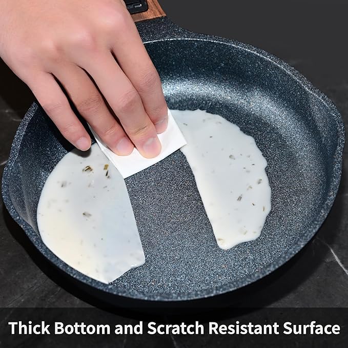 8 Inch and 12.5 Inch Smart Nonstick Frying Pan Set with Removable Handles,Cast Aluminum and Anti-Scratch Saut챕 Pans,Compatible with All Stovetops,Dishwasher and Oven Safe
