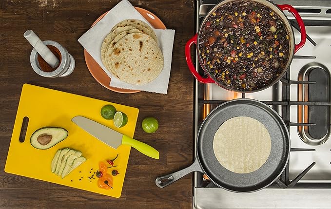 Lodge 3 Quart Enameled Cast Iron Dutch Oven with Lid ??Dual Handles ??Oven Safe up to 500째 F or on Stovetop - Use to Marinate, Cook, Bake, Refrigerate and Serve ??Island Spice Red