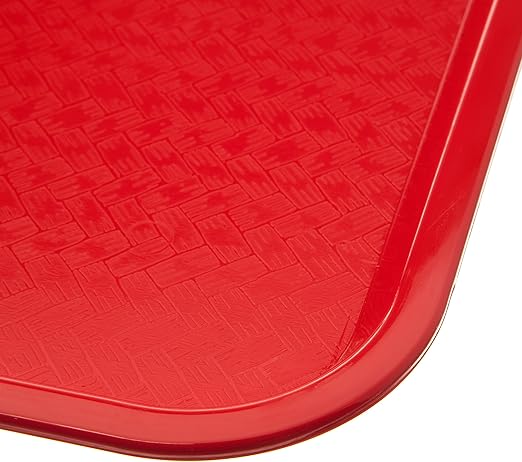 Carlisle FoodService Products CT121605 Caf챕 Standard Cafeteria/Fast Food Tray, 12" x 16", Red (Pack of 2)