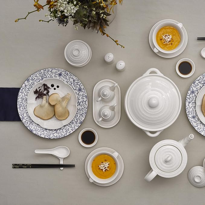 Song Deep Round Plate - White (D8.25 Inch X H1.75 Inch | V25 oz, 6, Count)