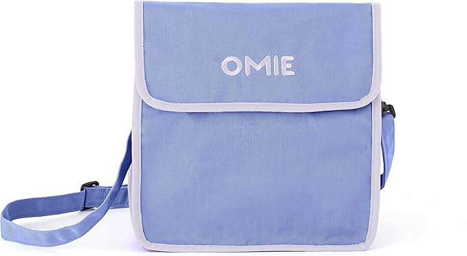 Omie OmieBox Lunch Bag - Washable, Foldable, Durable, WaterResistant Fabric with Interior Pocket and External Bottle Holder (Purple)
