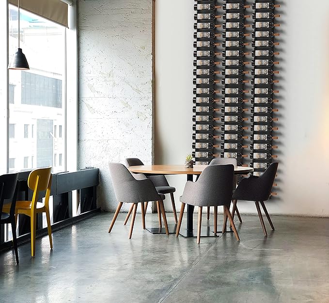 Jagged Ridge Wine Rooms - Premium Wall Mounted Metal Wine Rack - 24 Wine Bottles Holder - Modern Wine Rack, Matte Black - Space Saving for Home, Kitchen, Bar - Designed in Canada by Wine Enthusiasts