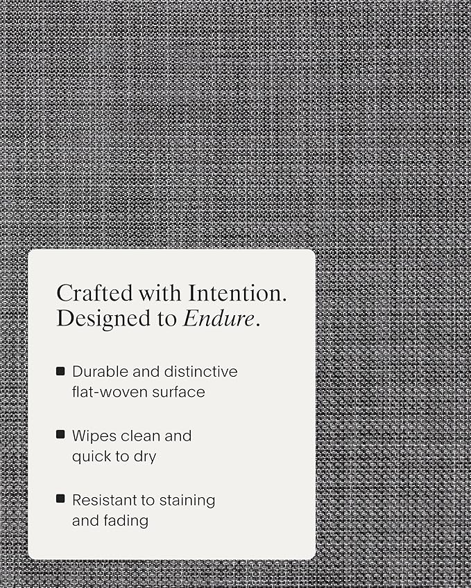 Chilewich Mini Basketweave Placemats in Cool Grey - Set of 4 - Easy Care Woven Tabletop Textiles - Indoor/Outdoor - 19" x 14" Rectangle