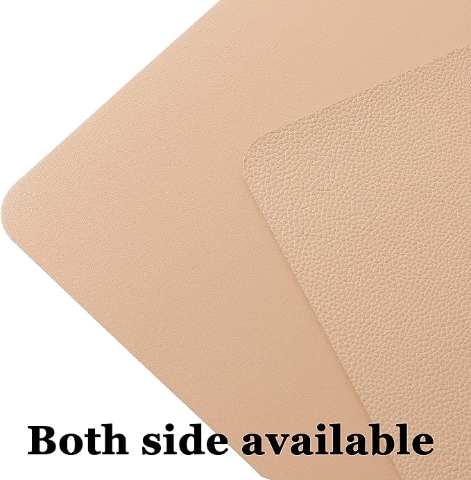 Wipeable Placemats Leather Table Mats Waterproof Heat-Resistant Easy to Clean for Dining Table Set Kitchen Table (4, Buff)