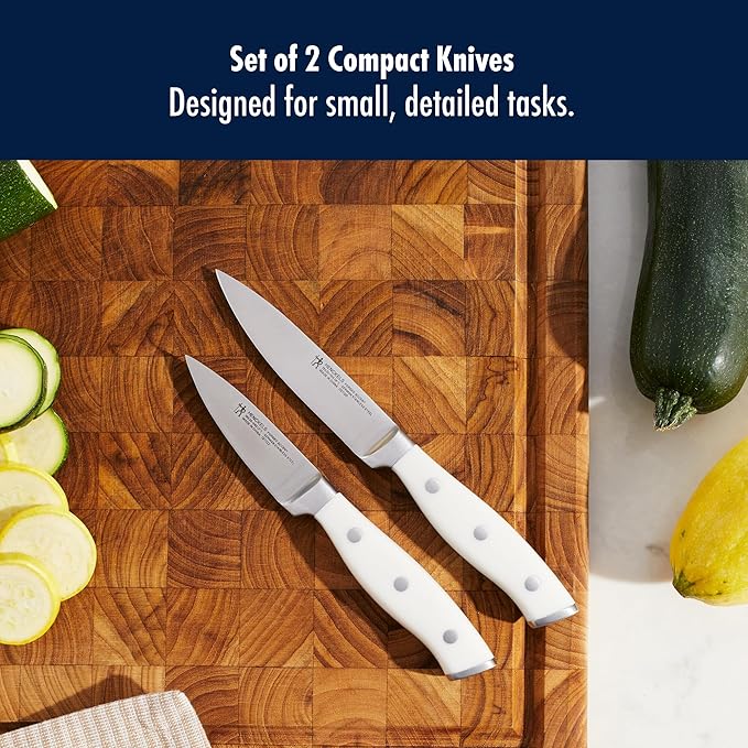 HENCKELS Forged Accent Razor-Sharp 2-pc Paring Knife Set, White Handle, German Engineered Informed by 100+ Years of Mastery