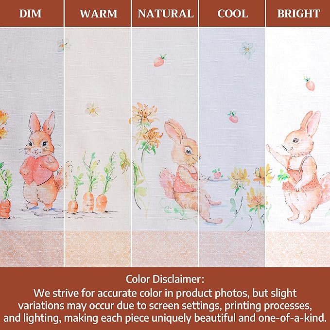 Maison d' Hermine Placemats Set of 2 100% Cotton Washable Cloth Place Mats, Reusable Table Mats for Kitchen Dining Decoration, Party, Wedding, Restaurant Spring/Summer (Bunny Party, 13" x 19")