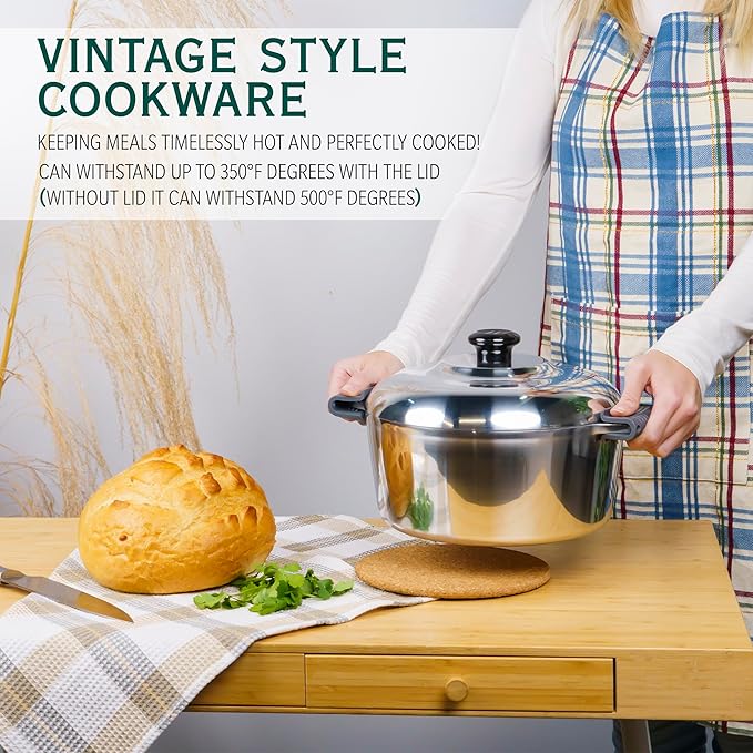 Cast Aluminum Dutch Oven with Lid - 3 Quart Lightweight Cookware Pot with Silicone Covers for Easy Handling - Even Heat Distribution & Retention - For Bread Baking, Stew, Simmering & More