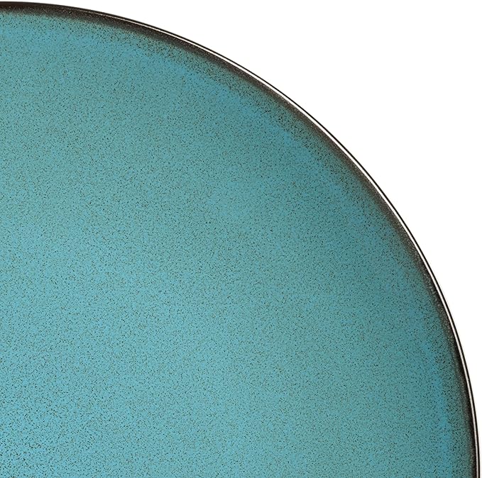 Gibson Elite Soho Lounge 16-Piece Round Reactive Glaze Stoneware Dinnerware Set, Service for 4 ??Teal Plates and Bowls
