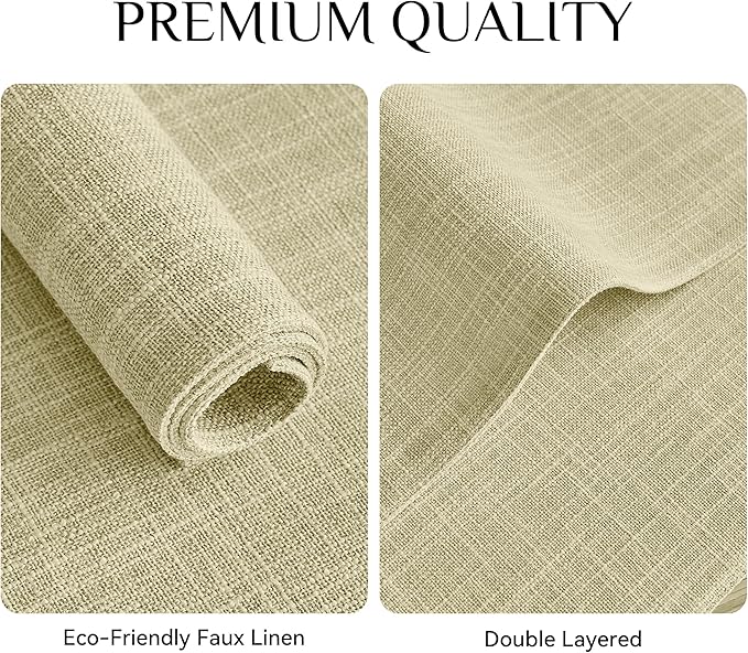 Softalker Faux Linen Placemats Set of 6-12 x 18 Inch, Heat Resistant Double Layered Durable Burlap Farmhouse Place Mats, Non-Slip Washable Rustic Table Mats for Dining, Kitchen, Party竊뉽ight Linen