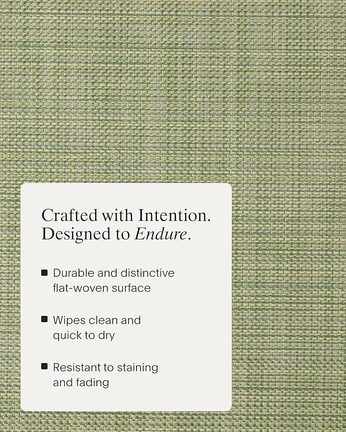 Chilewich Mini Basketweave Placemats in Dill - Set of 4 - Easy Care Woven Tabletop Textiles - Indoor/Outdoor - 15" Round